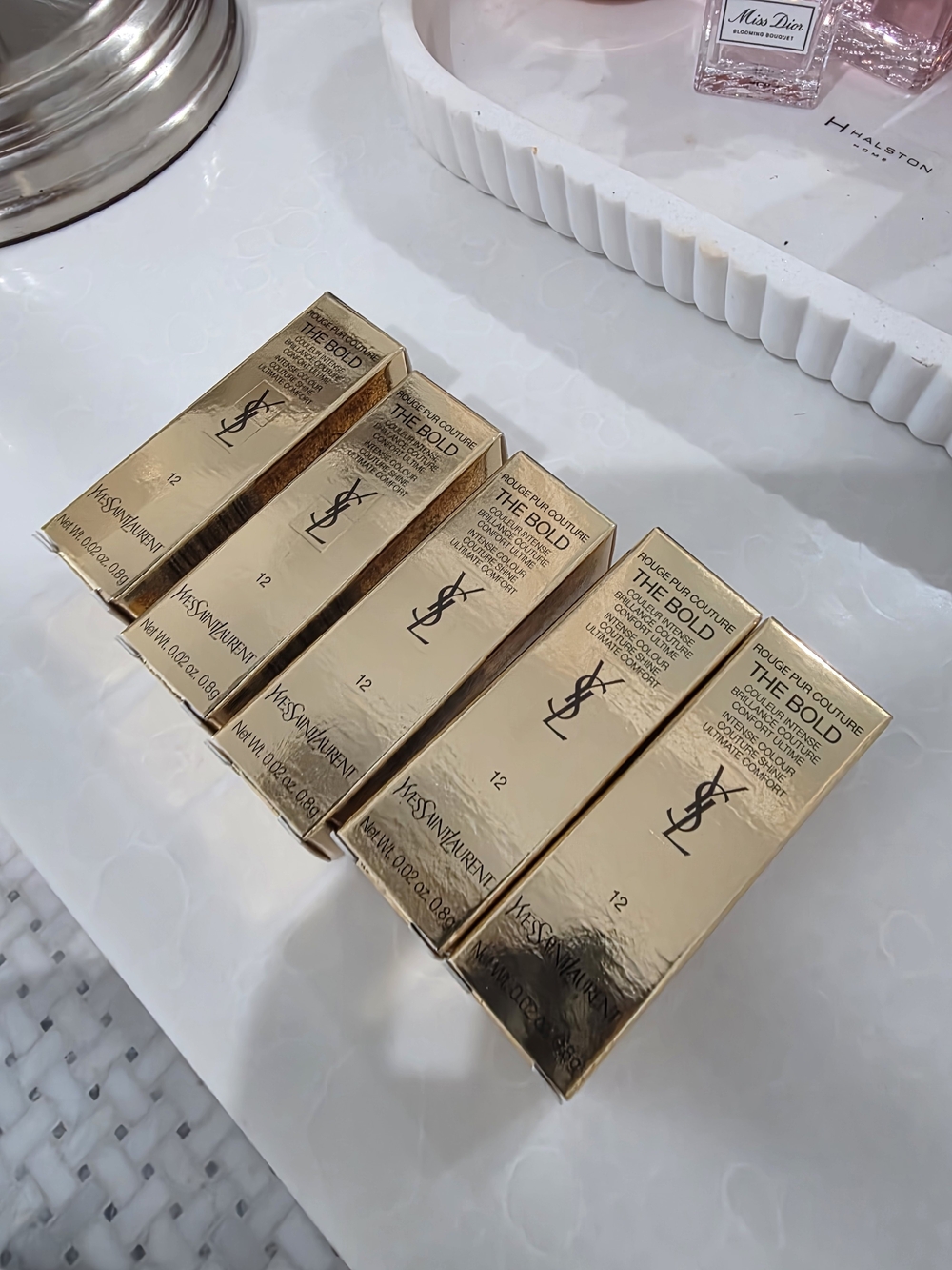 Bundle of 5 Yves Saint Laurent The Bold Lipstick - 12 Nu Incongru. NIB YSL